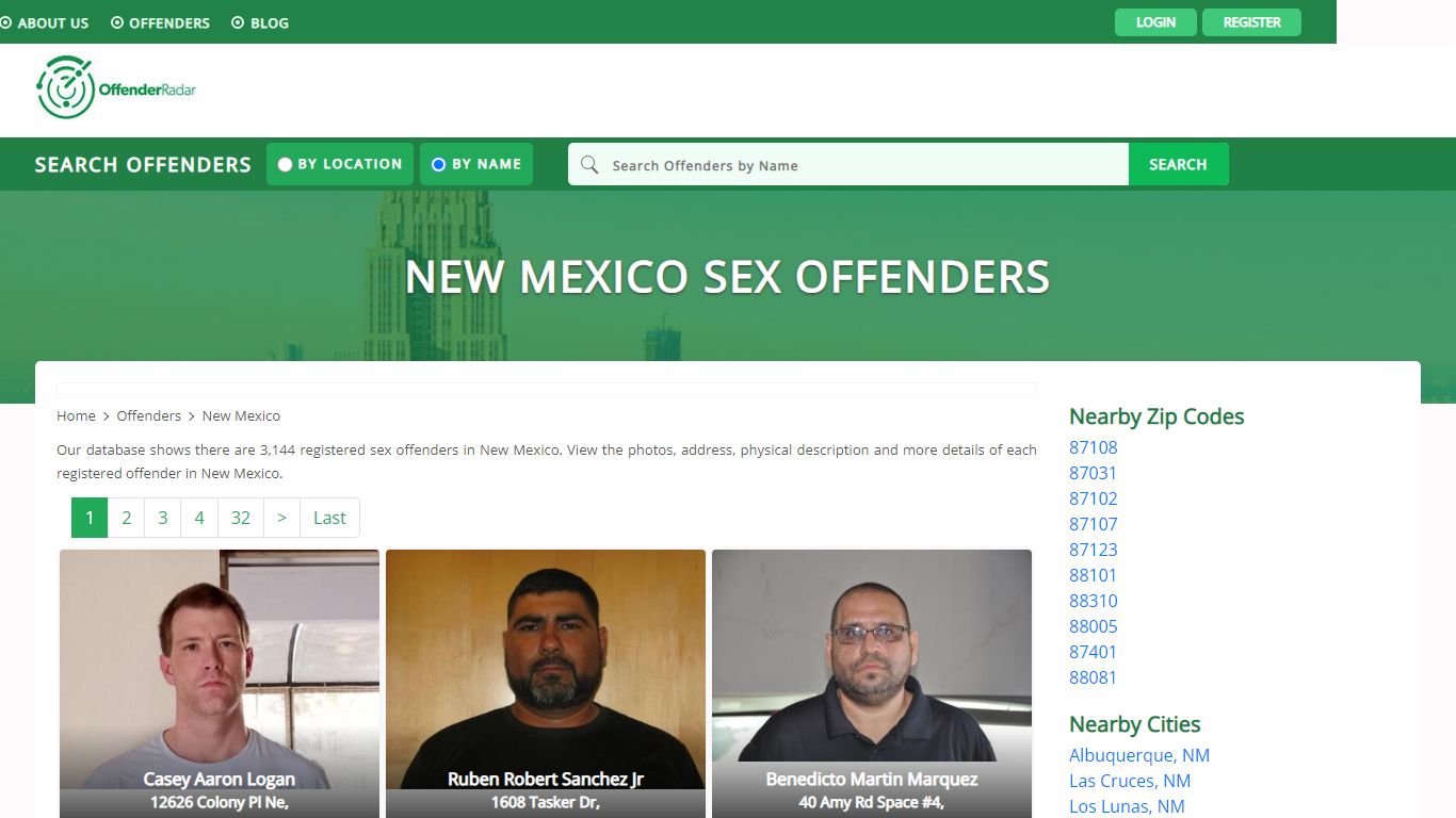 New Mexico Sex Offenders Registry and database at Offender Radar